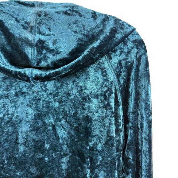 Spa by Chicos Womens Crushed Velvet Hooded Full Zip Jacket Loungewear sz 3 / XL - Picture 13 of 16